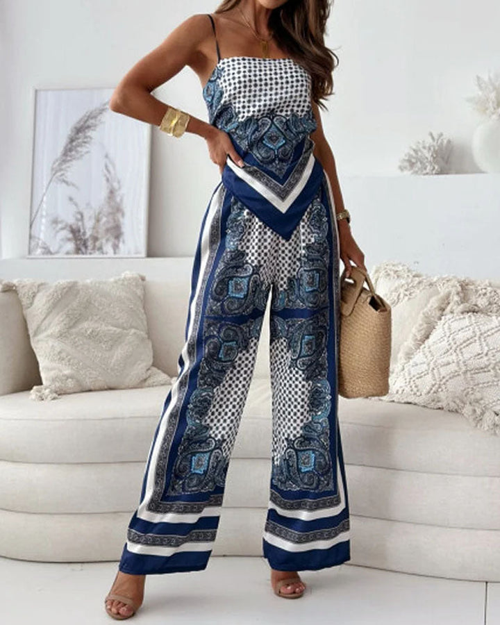 KYRA -TRENDY LACE-UP VEST & PANTS SET