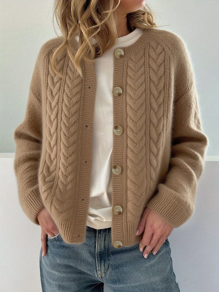 AMETHYST - CHIC BRAIDED STITCH CARDIGAN