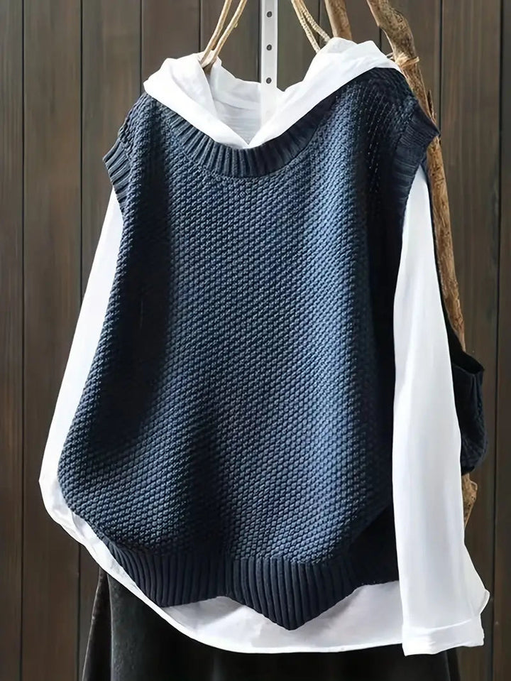 CATRIONA -  CREWNECK SLEEVELESS SWEATER