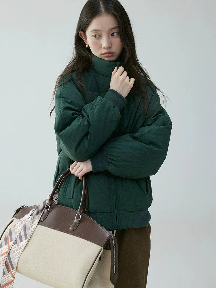 Rhea | High Button-Collar Puffer Jacket