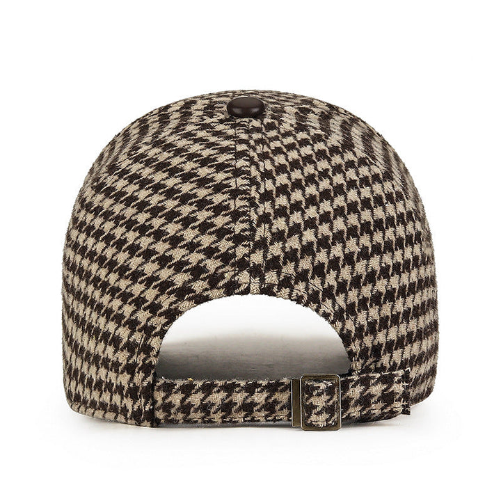 JORGE - HOUNDSTOOTH PATTERNED LEATHER CAP