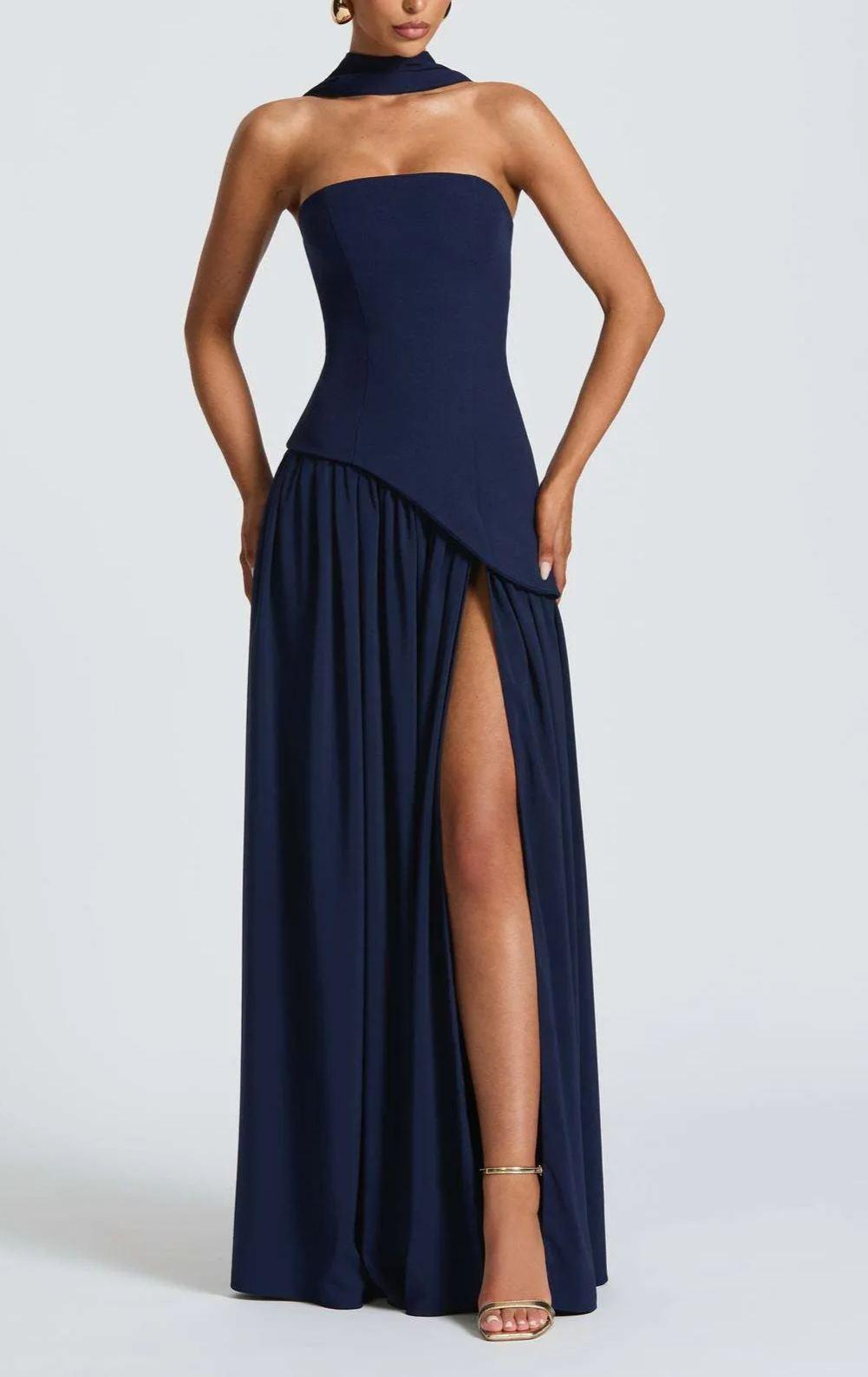 ESTELLE - SEXY STRAPLESS SLIT DRESS
