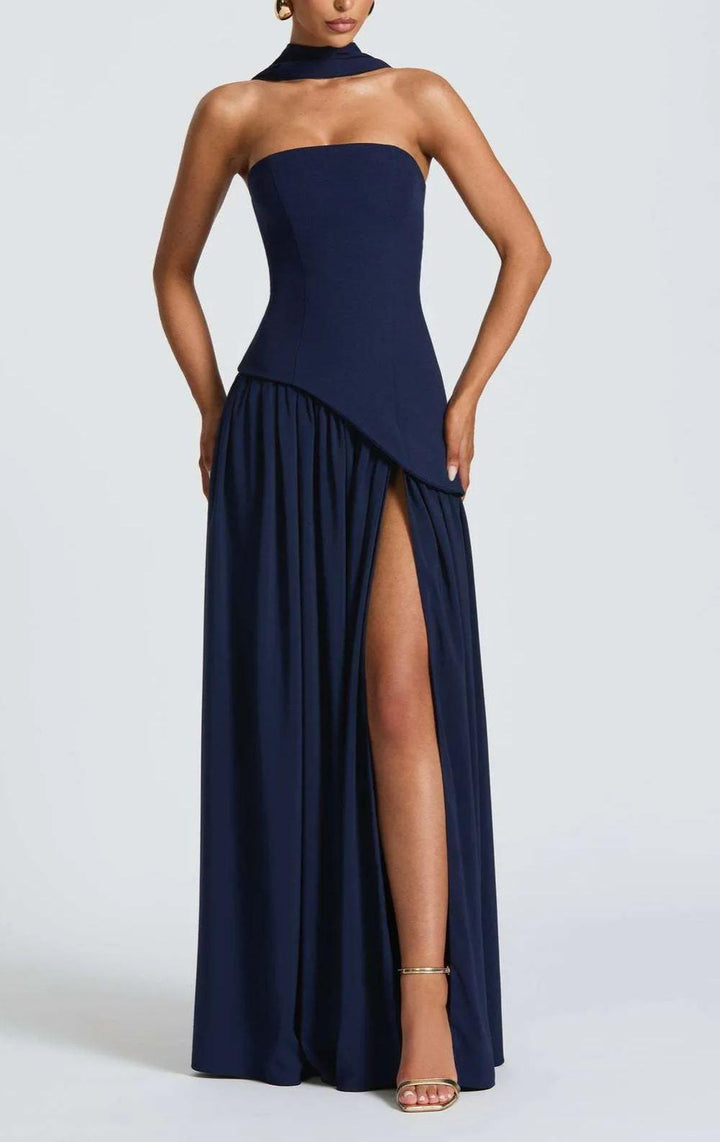 ESTELLE - SEXY STRAPLESS SLIT DRESS
