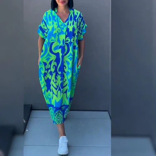 BEAUTY - TIMELESS ELEGANT DRESS WITH PRINT