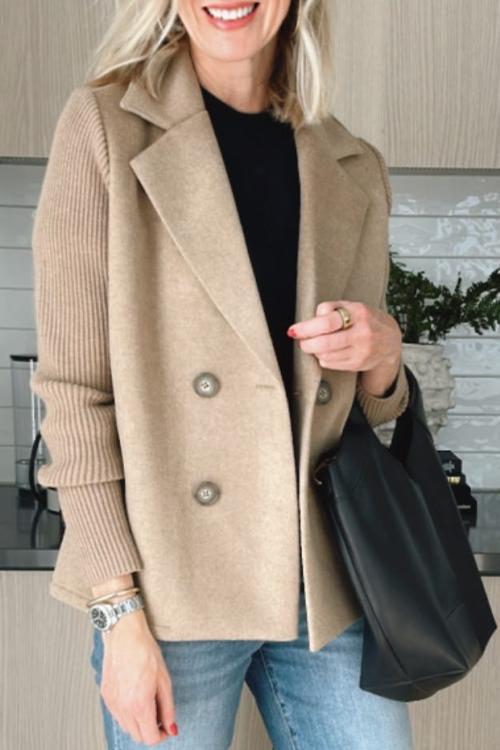 SORELLE™ | Elegant Knit-Sleeve Blazer