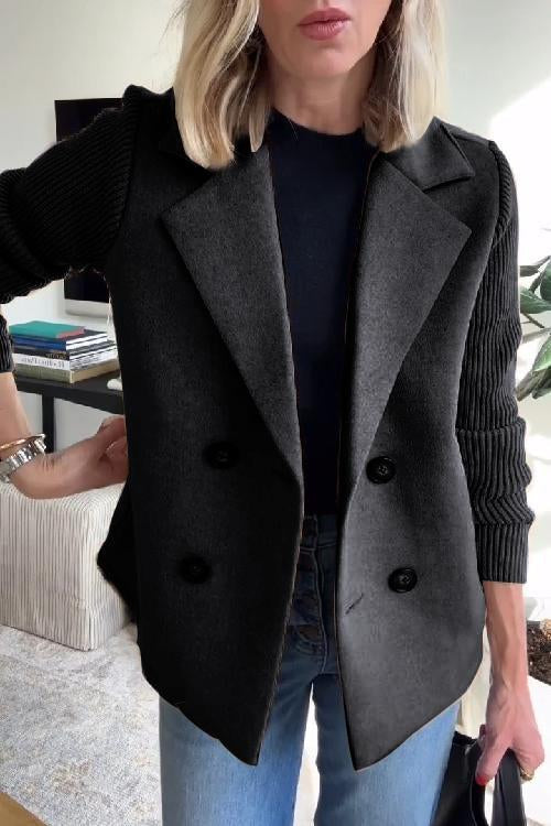 SORELLE™ | Elegant Knit-Sleeve Blazer