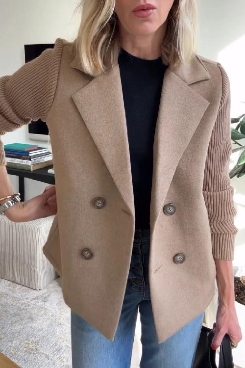 SORELLE™ | Elegant Knit-Sleeve Blazer