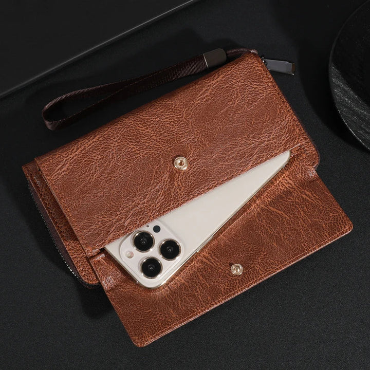 Briony - Multi-Functional PU Leather Zipper Clutch