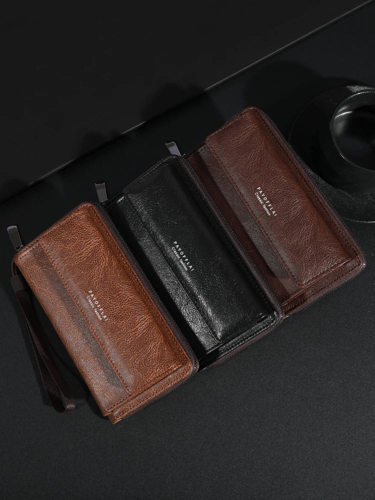 Briony - Multi-Functional PU Leather Zipper Clutch