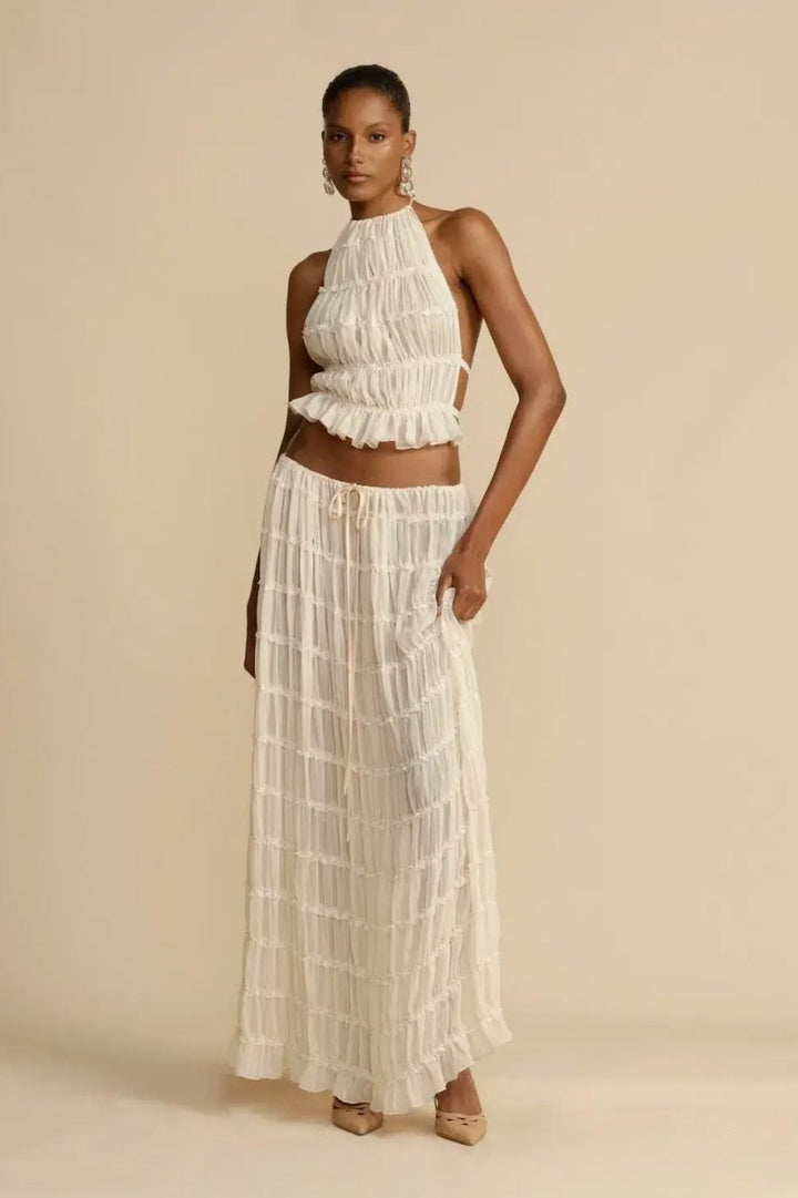 AVERY - BACKLESS PLEATED SET