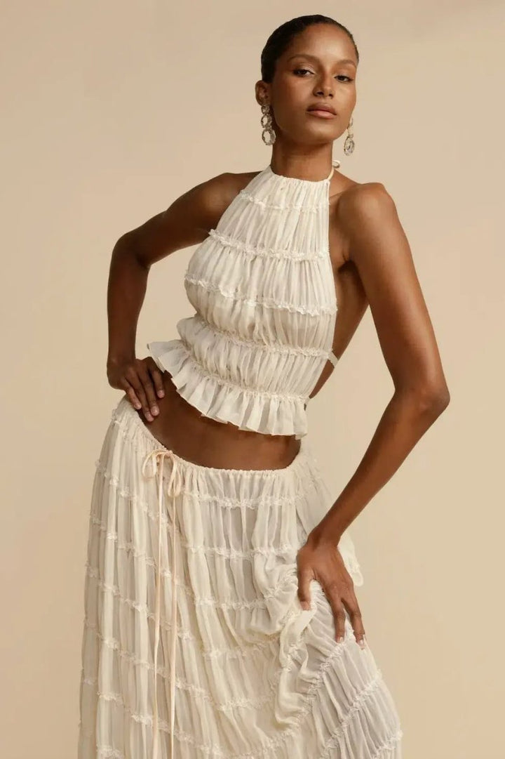 AVERY - BACKLESS PLEATED SET