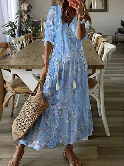 NAYA - BOHEMIAN SMOCKED WAIST DRESS