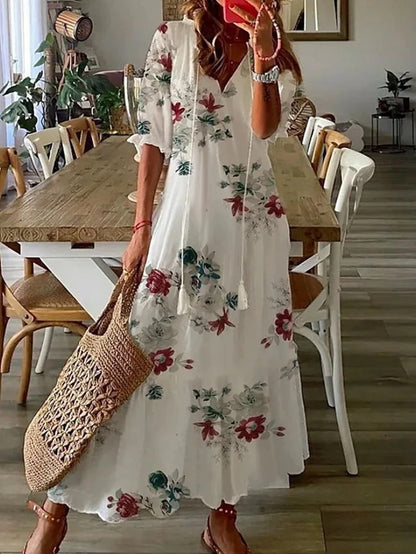 NAYA - BOHEMIAN SMOCKED WAIST DRESS