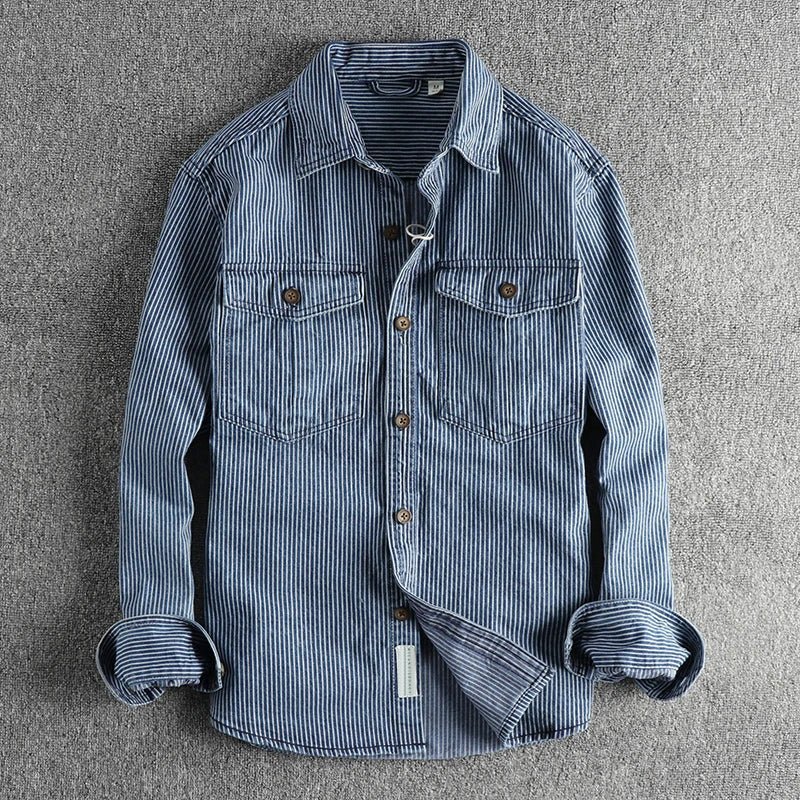 XANDER - URBAN RETRO LONG-SLEEVE DENIM SHIRT
