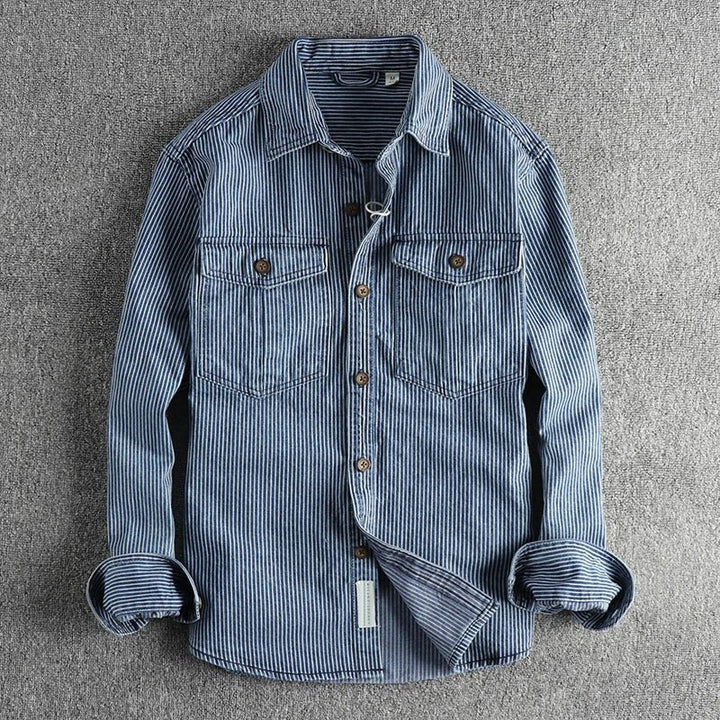 XANDER - URBAN RETRO LONG-SLEEVE DENIM SHIRT