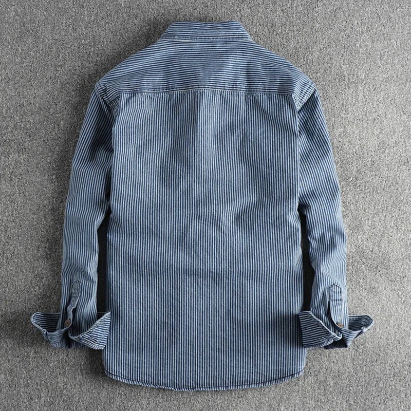 XANDER - URBAN RETRO LONG-SLEEVE DENIM SHIRT