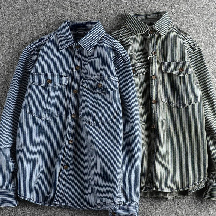 XANDER - URBAN RETRO LONG-SLEEVE DENIM SHIRT