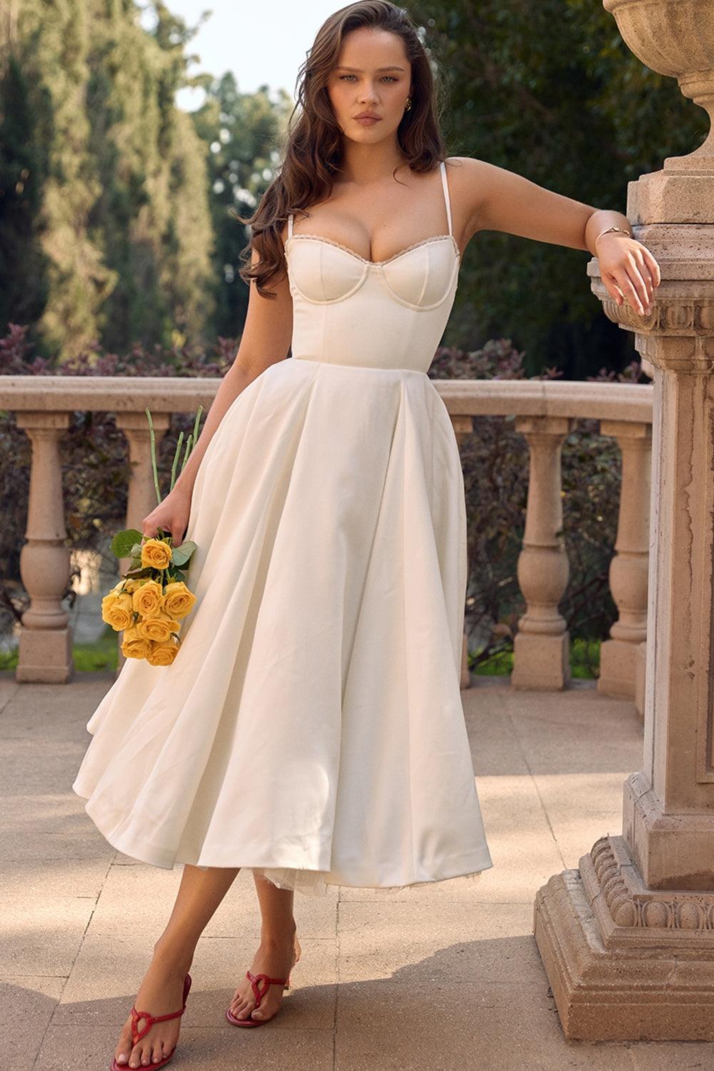 BRIGGITE - FIT AND FLARE BUSTIER TEA DRESS